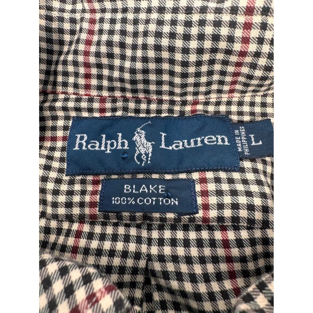 Ralph Lauren Blake Men's Long Sleeve Button Down Shirt Plaid Size‎ L 100 Cotton - Picture 6 of 6